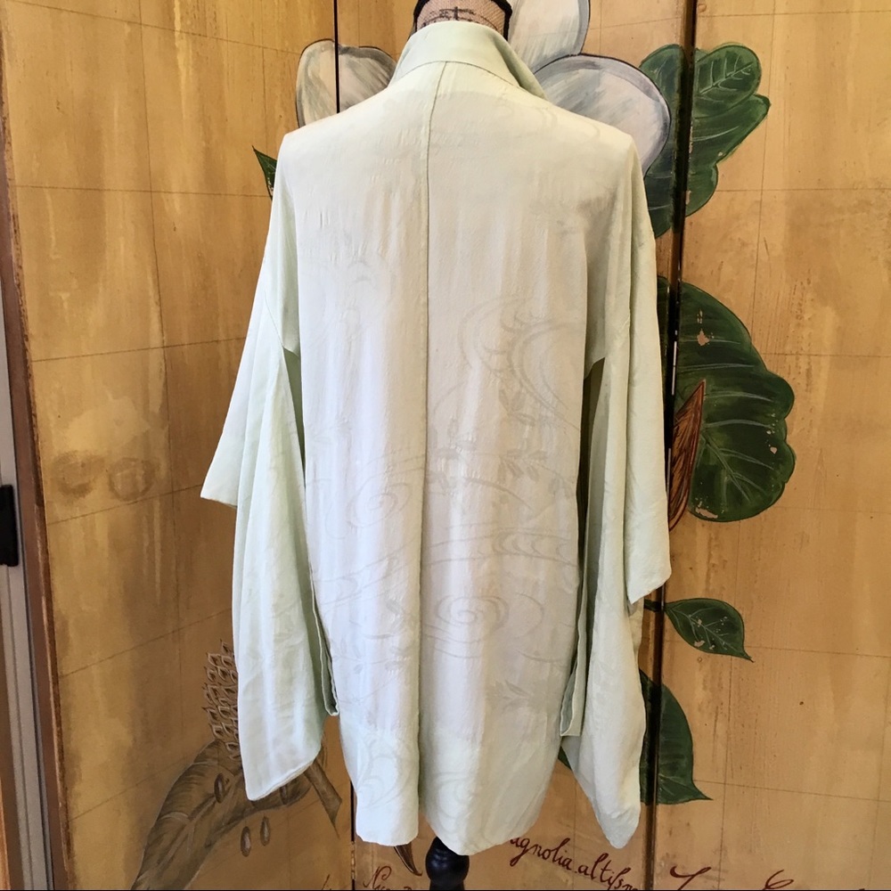Vintage 1940’s green silk Japanese haori kimono ! - Picture 7 of 15